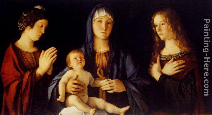 Giovanni Bellini Virgin And Child Between St. Catherine And St. Mary Magdalen